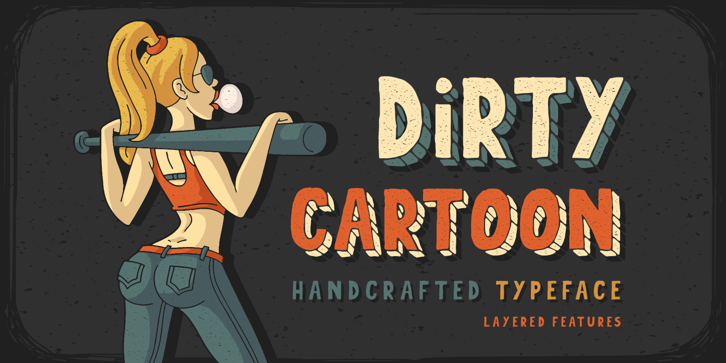 Dirty Cartoon Cartoon Volume Font preview